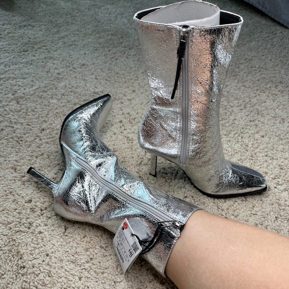 METALLIC HEELED ANKLE BOOTS - Picture 3 of 7